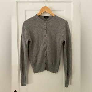 J. Crew cashmere cardigan in heather grey, size medium